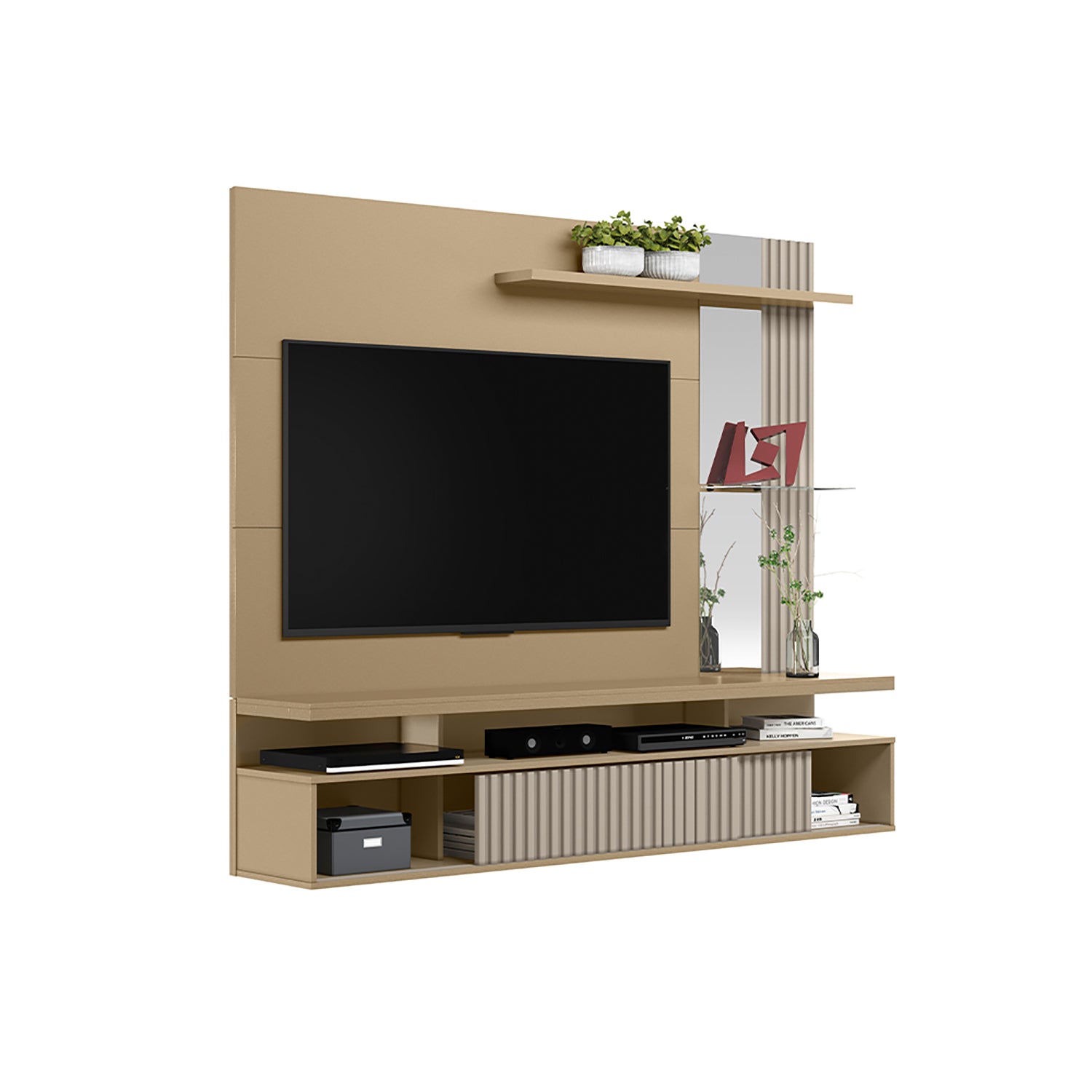 Panel De Tv Denver 182X154X32 Champaña, Off White