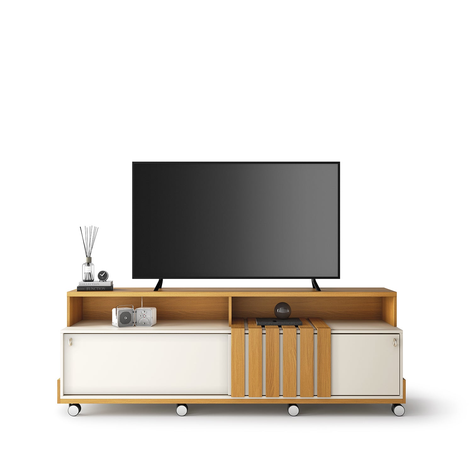 Mesa De Tv Gael 180X65X40 Natural, Off White