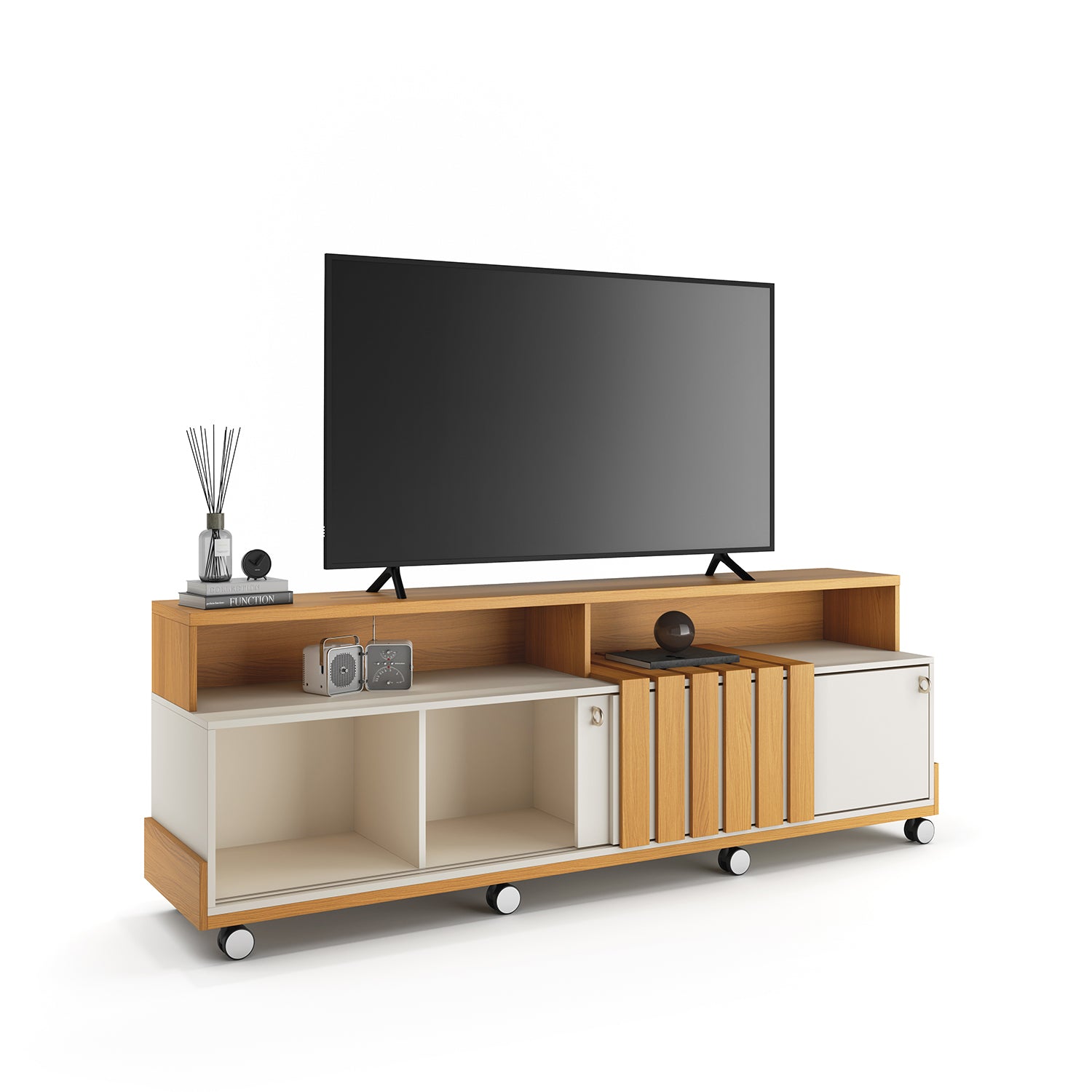 Mesa De Tv Gael 180X65X40 Natural, Off White