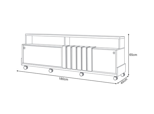 Mesa De Tv Gael 180X65X40 Natural, Off White