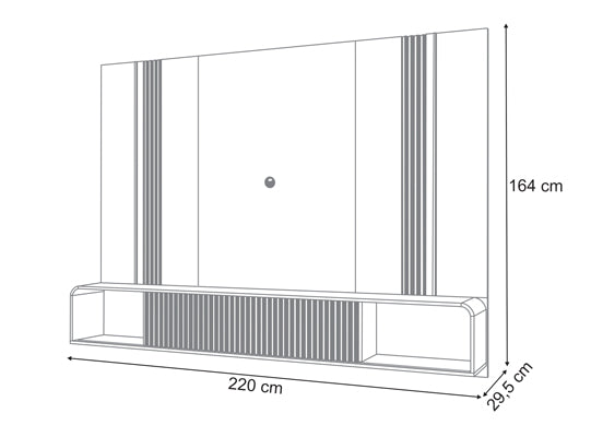Panel De Tv Hans 220X164X29 Natural, Off White
