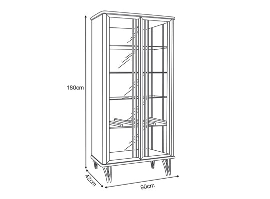 Vitrina Lina 90X180X42 Off White