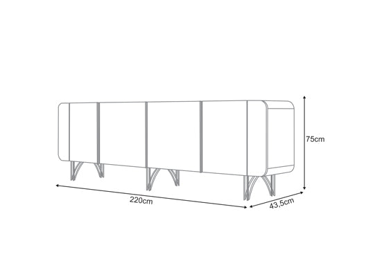 Bifé Lina 220X75X43 Off White