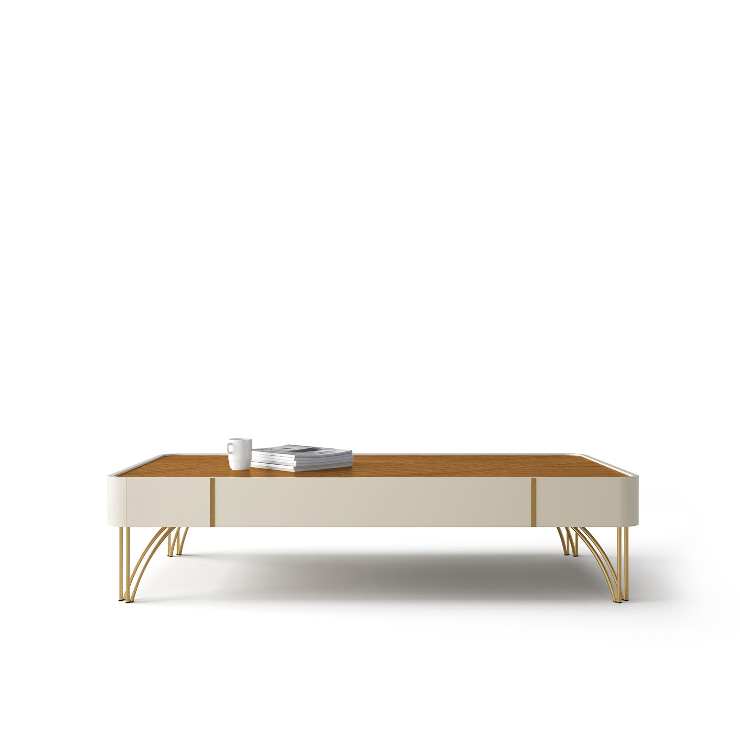 Mesa Centro Lina 132X31X66 Off White, Natural