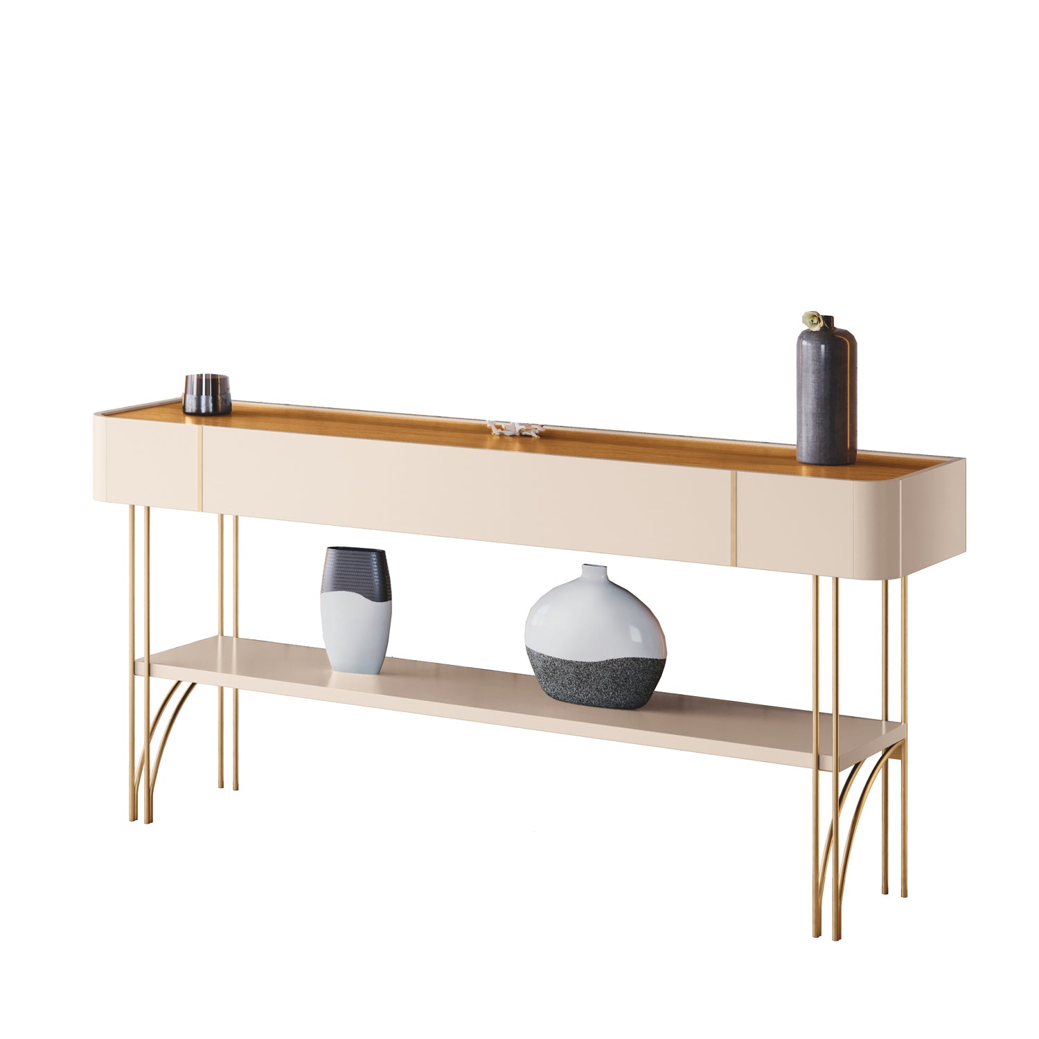 Consola Lina 160X76X36 Off White, Natural