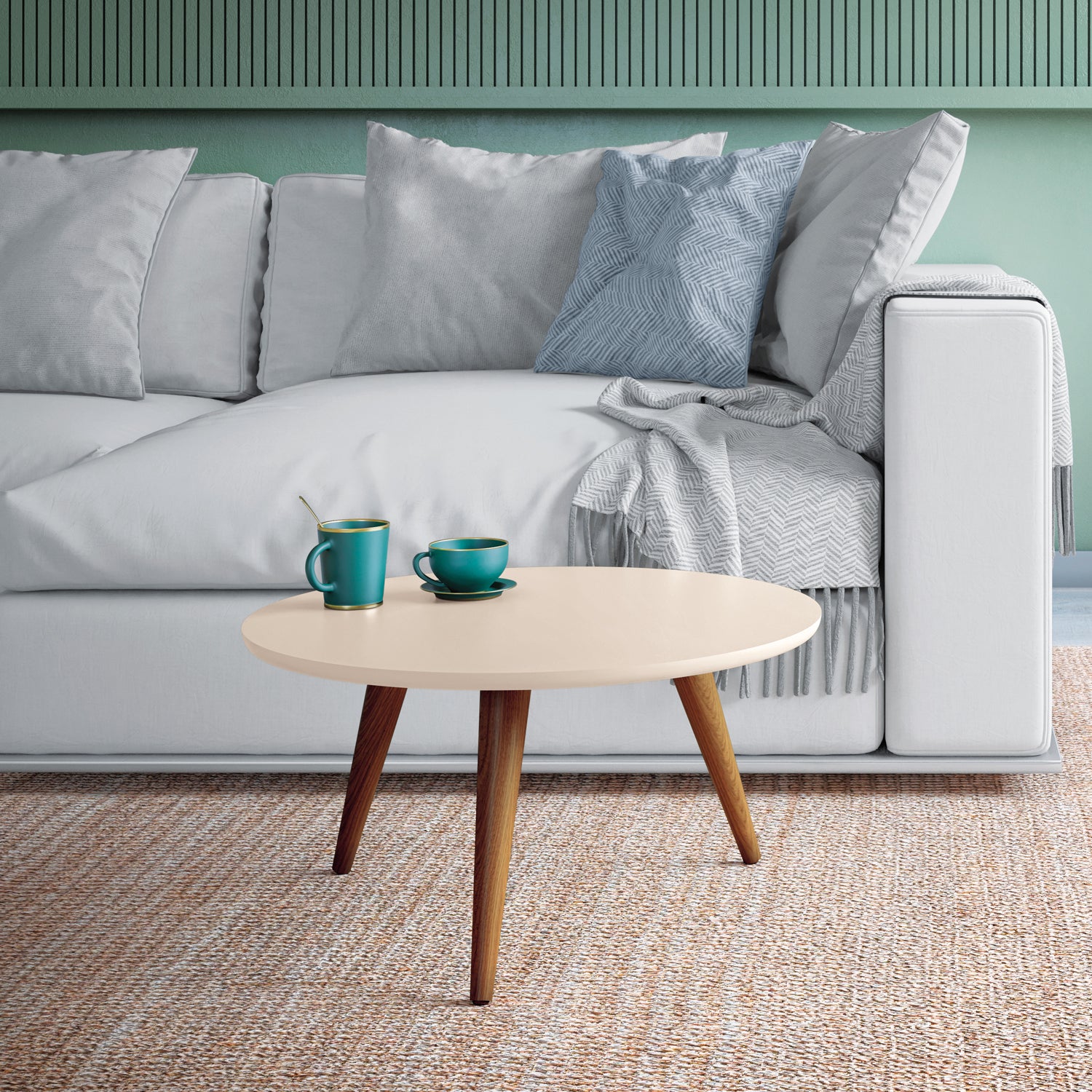 Mesa Centro Lira 60X31X60 Off White, Natural