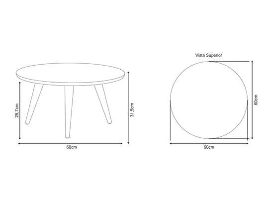 Mesa Centro Lira 60X31X60 Off White, Natural