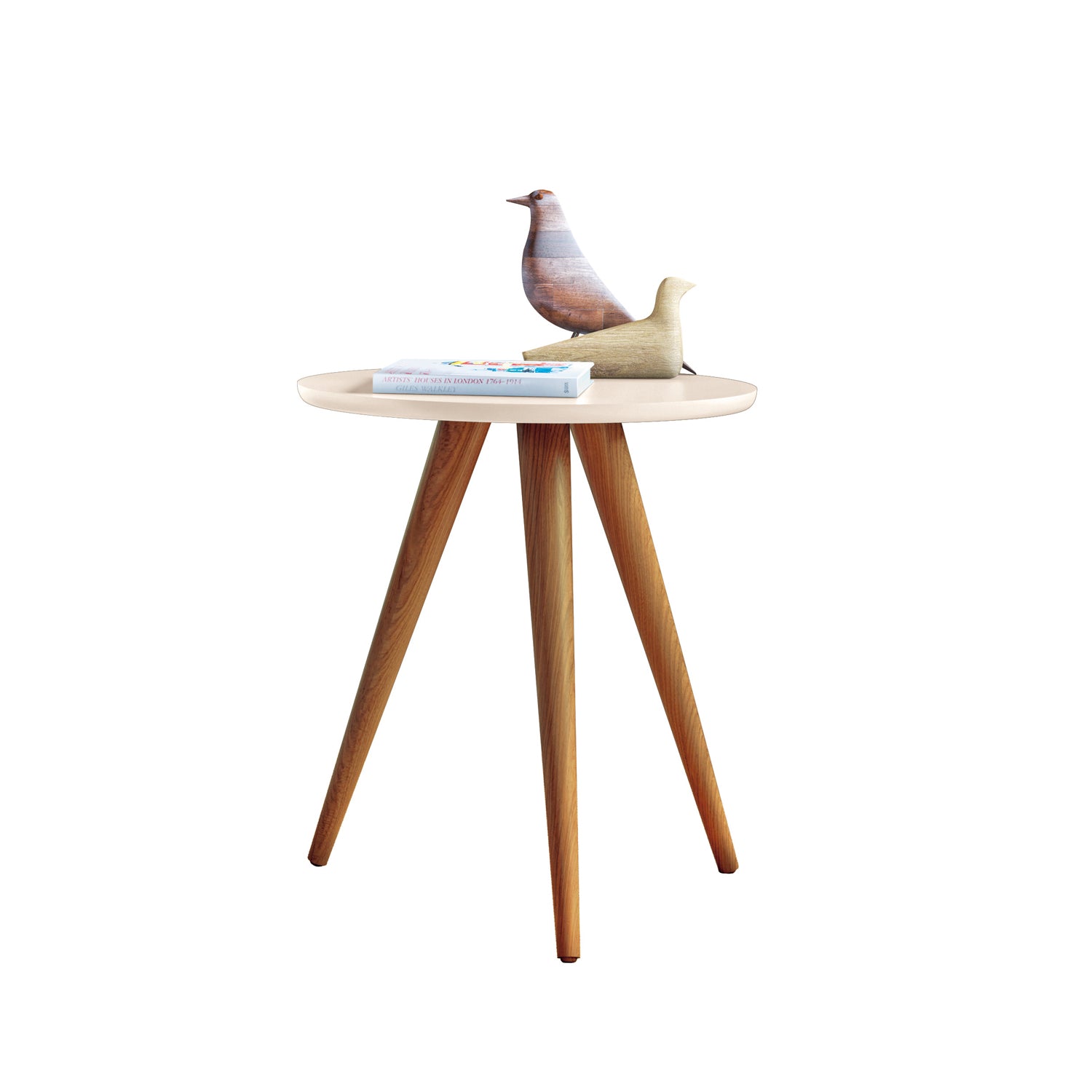 Mesa Auxiliar Lira 44X50X44 Off White, Natural