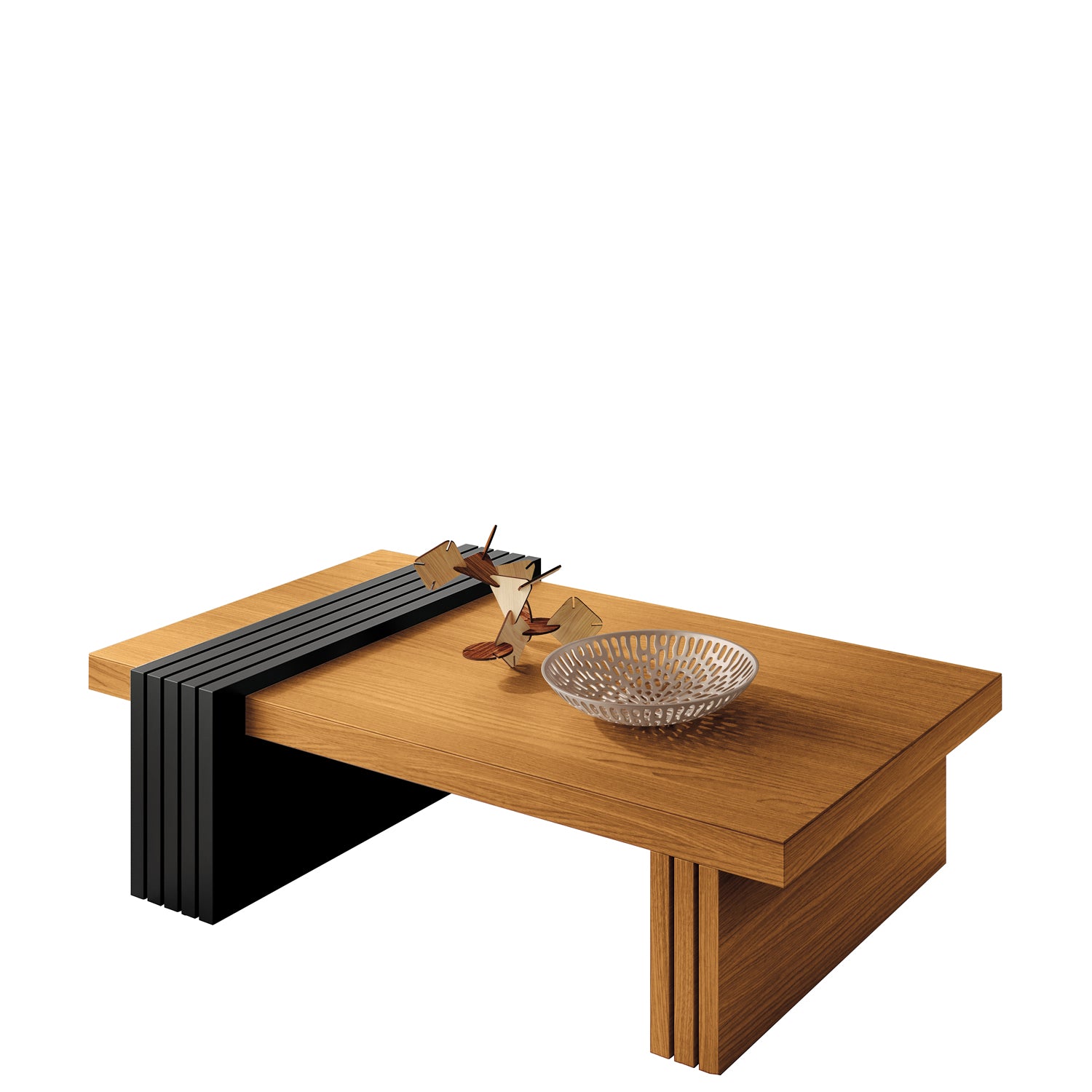 Mesa De Centro Vero 107X33X60 Natural, Negro