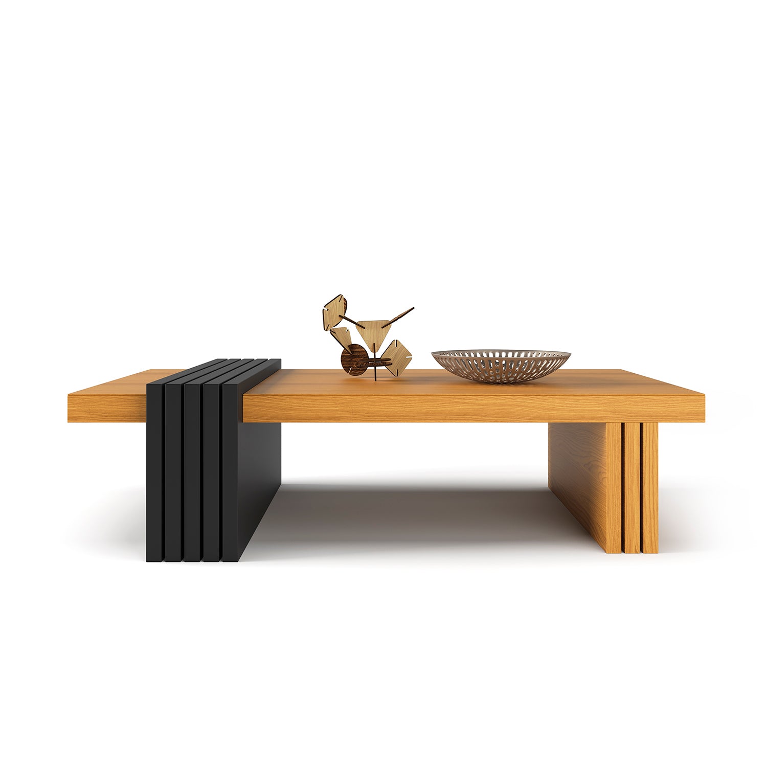 Mesa De Centro Vero 107X33X60 Natural, Negro