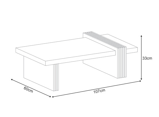 Mesa De Centro Vero 107X33X60 Natural, Negro