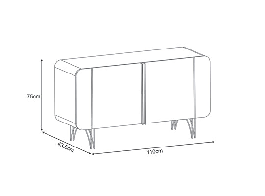 Bifé Lina 110X75X43 Off White