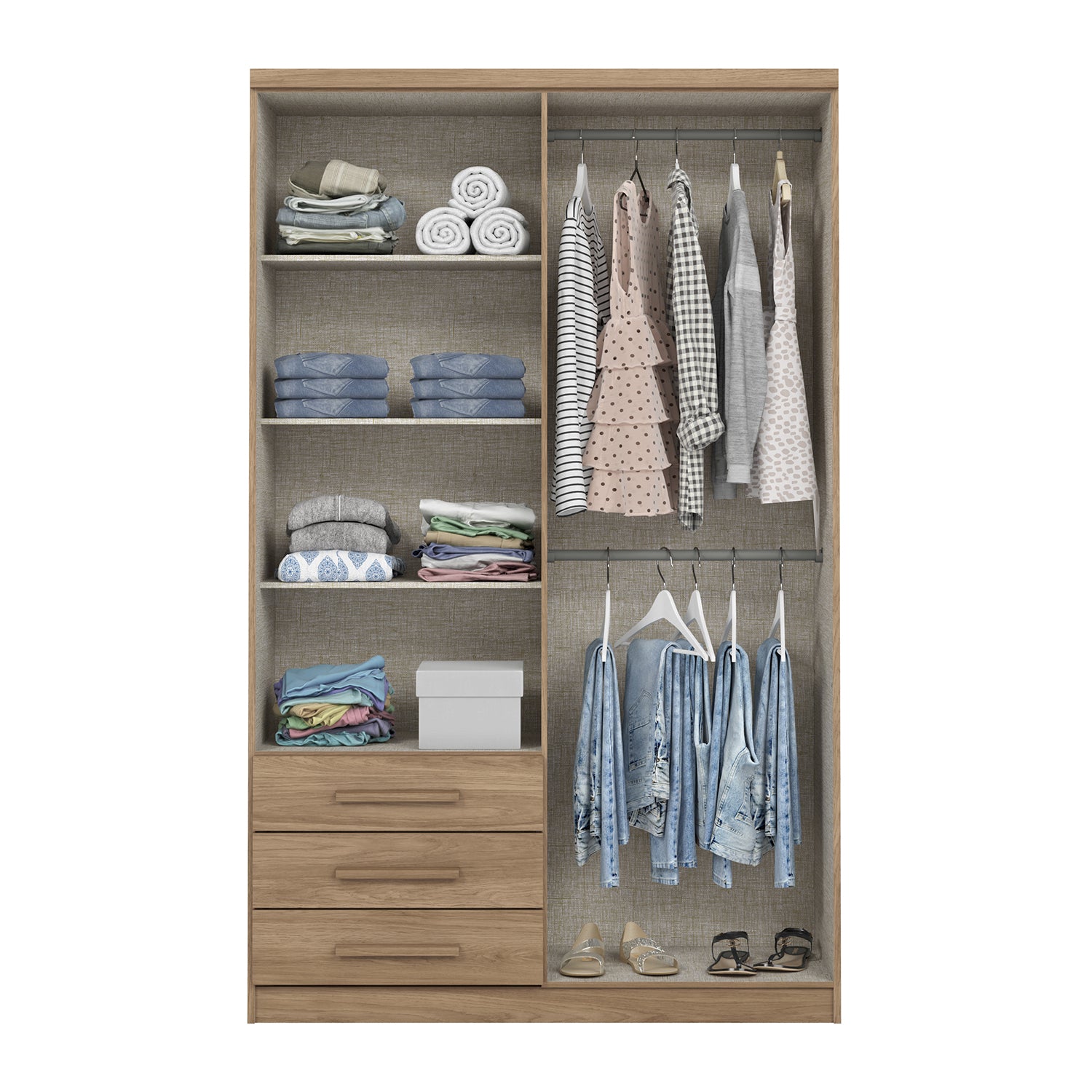 Closet Moratti 121X195X46 Natural