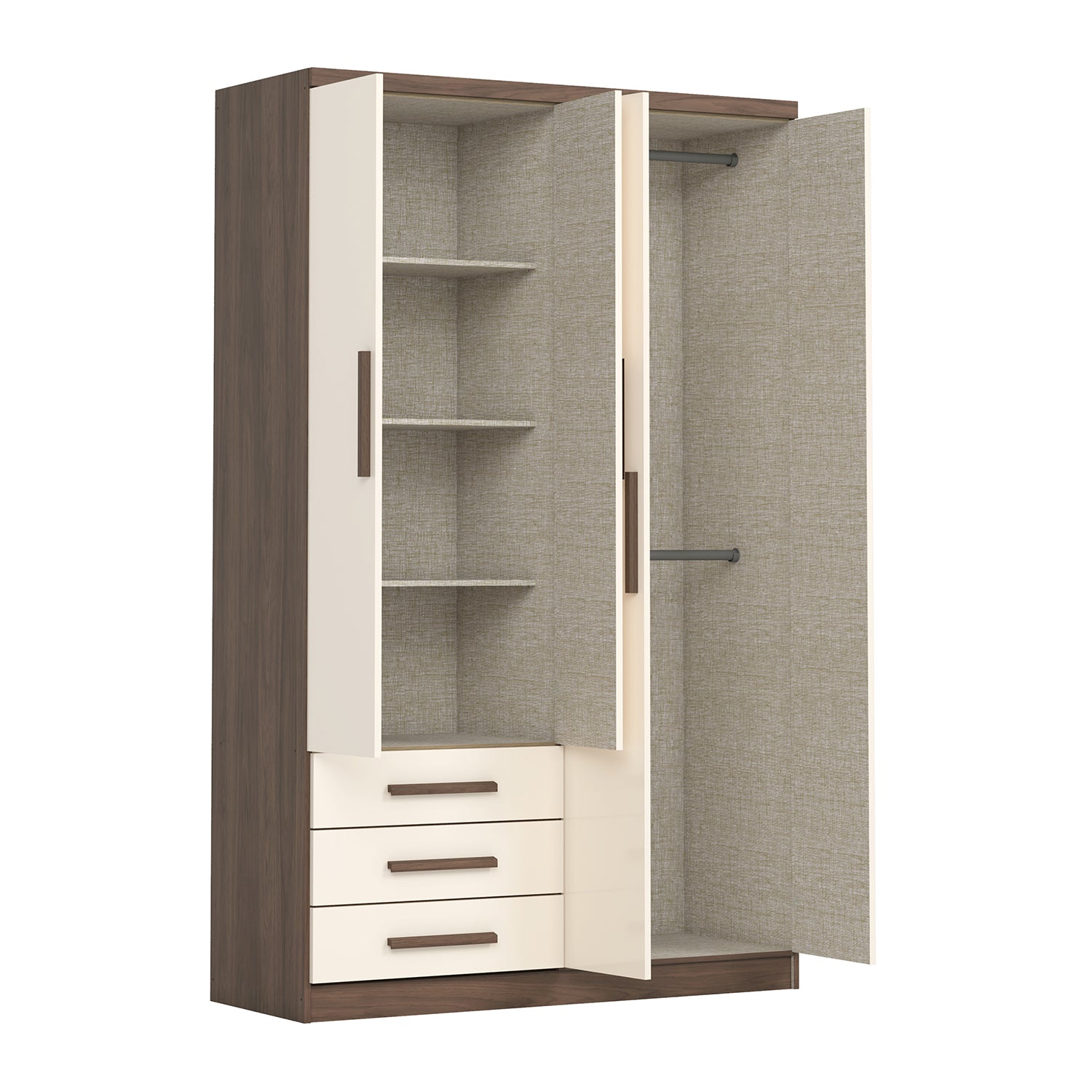 Closet Moratti 121X195X46 Natural, Off White