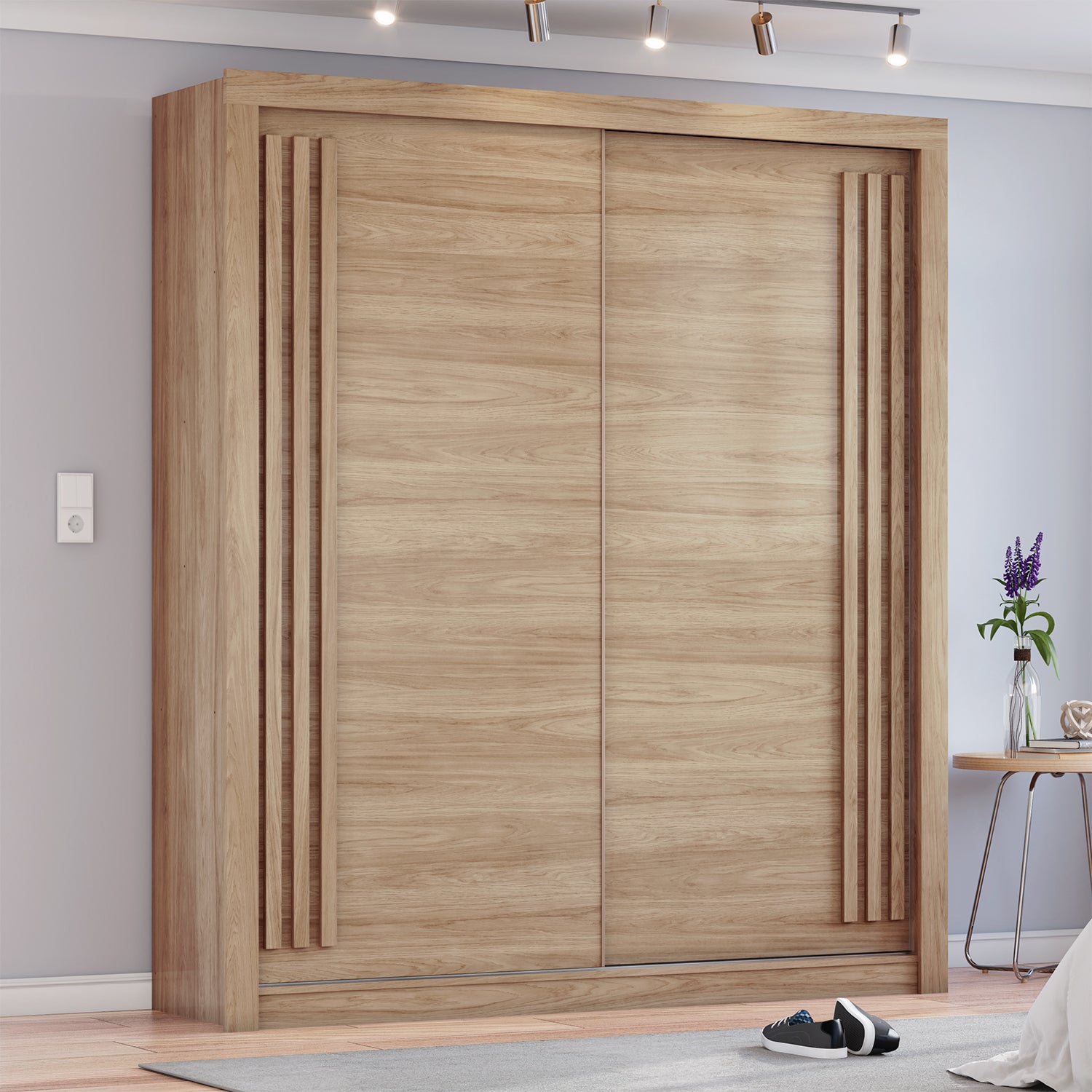 Closet Patric 180X200X52 Flex Natural, Negro