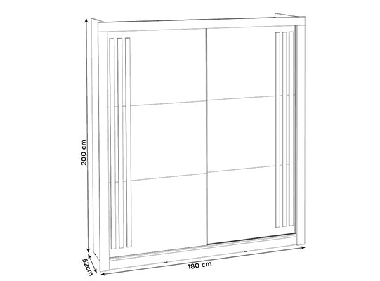 Closet Patric 180X200X52 Flex Natural, Negro