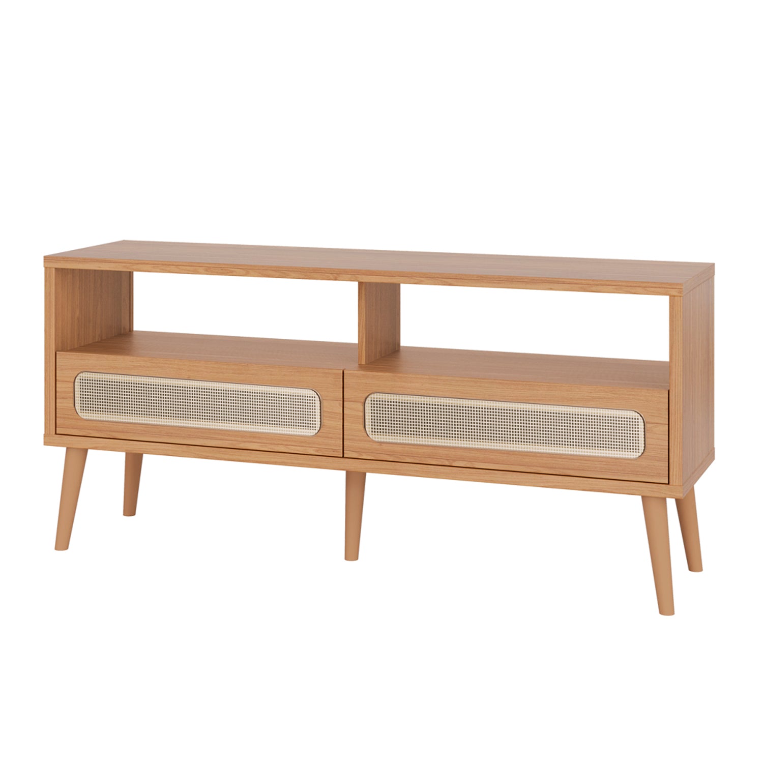 Mesa De Tv Dali 135X62X36 Natural, Tejido Premium