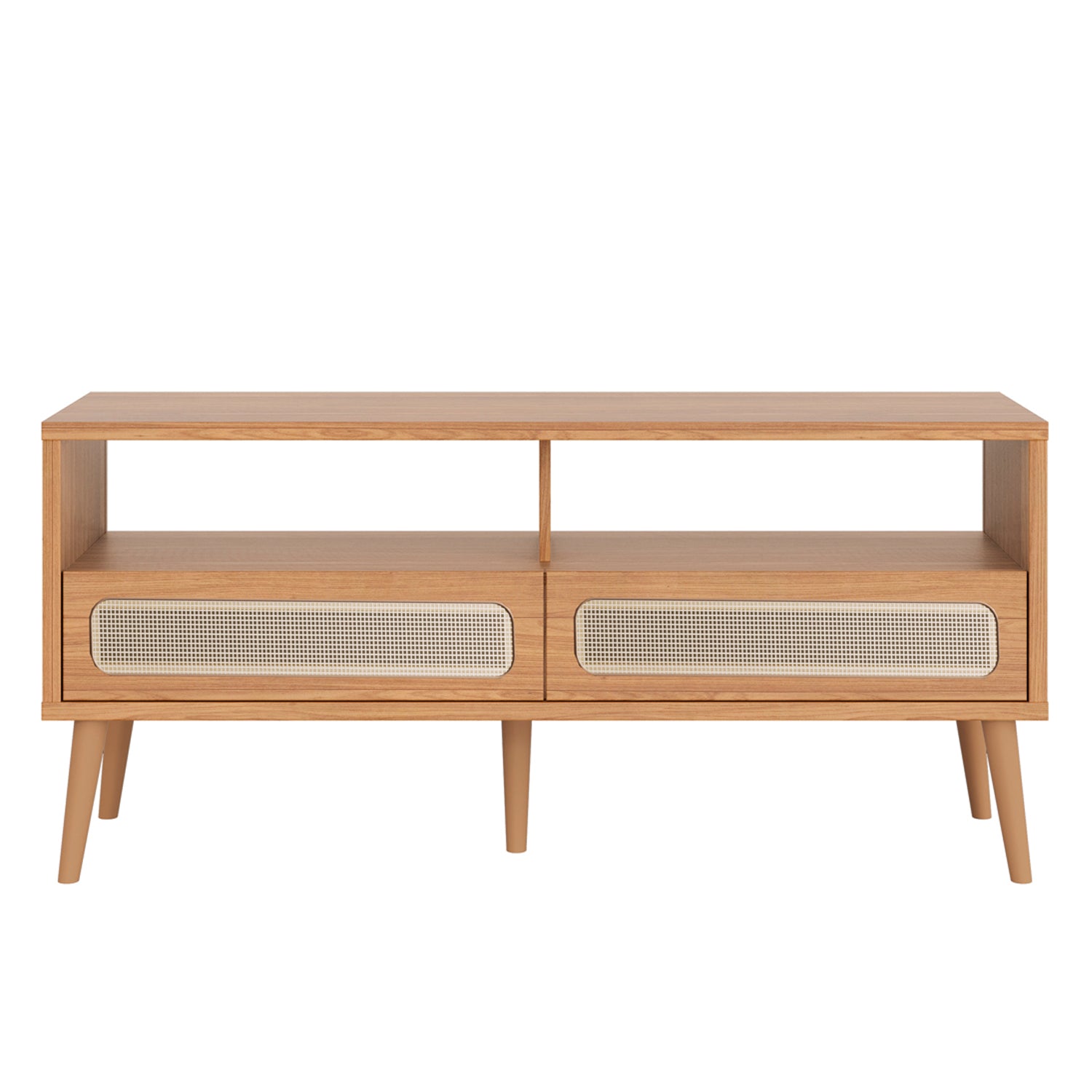 Mesa De Tv Dali 135X62X36 Natural, Tejido Premium