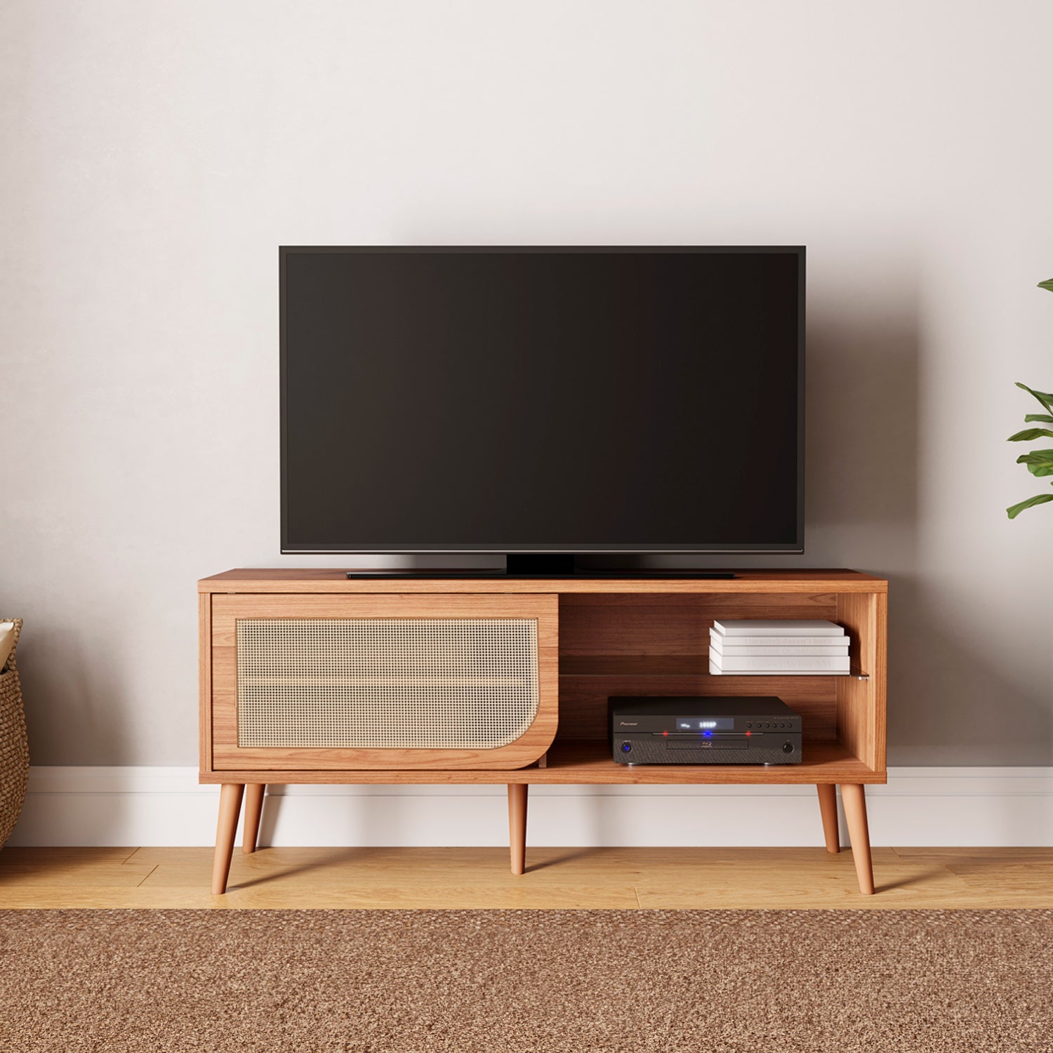 Mesa De Tv Dali 135X62X36 Natural, Tejido