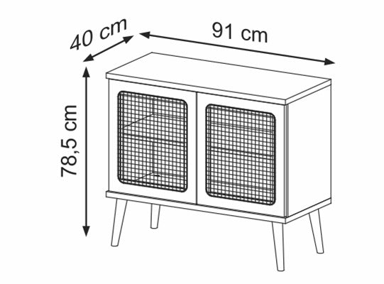 Bifé Dali 91X78X40 Natural, Tejido