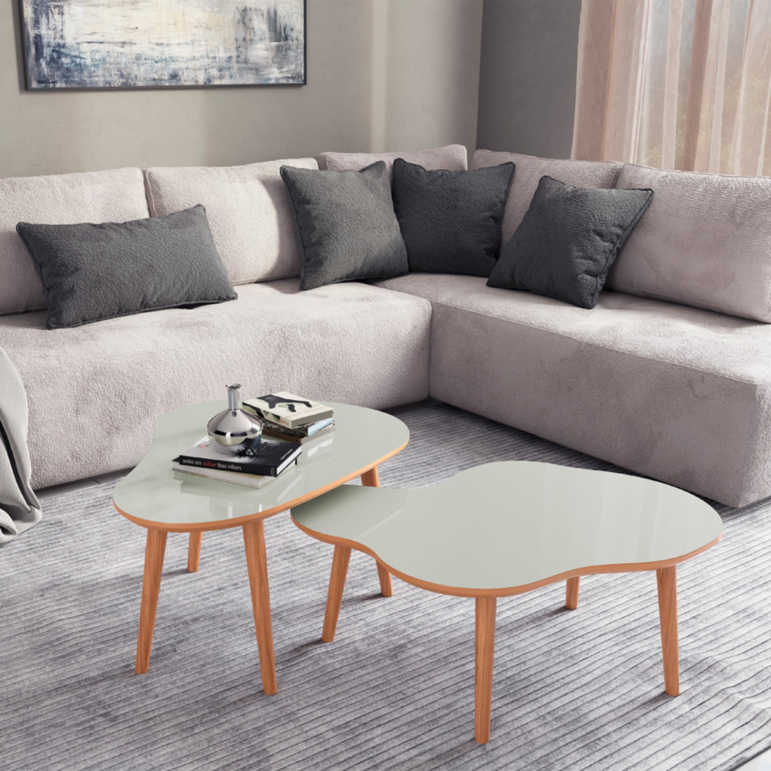 Mesa De Centro Liz 88X34X65 Off White, Natural