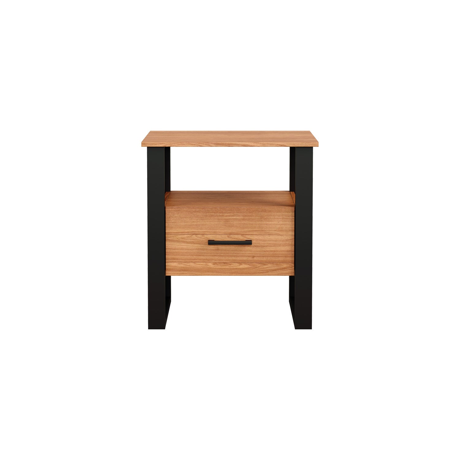 Mesa de Noche Cox 60X65X35 Natural, Negro