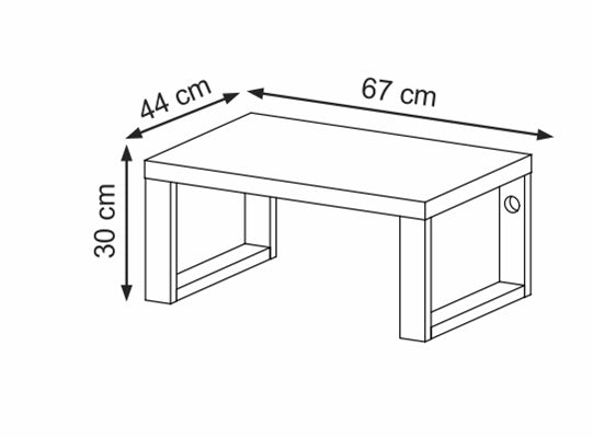 Mesa De Centro Cox 67X30X44 Natural, Negro