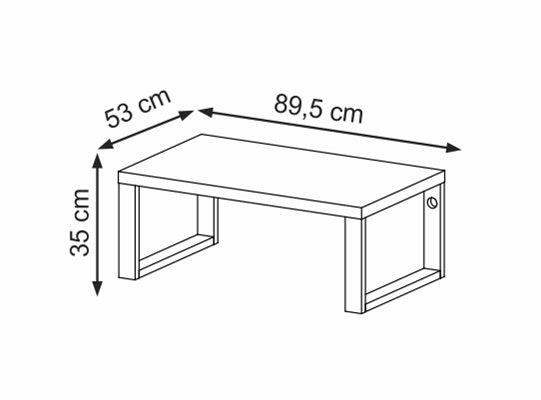 Mesa De Centro Cox 89.5X35X53 Natural, Negro