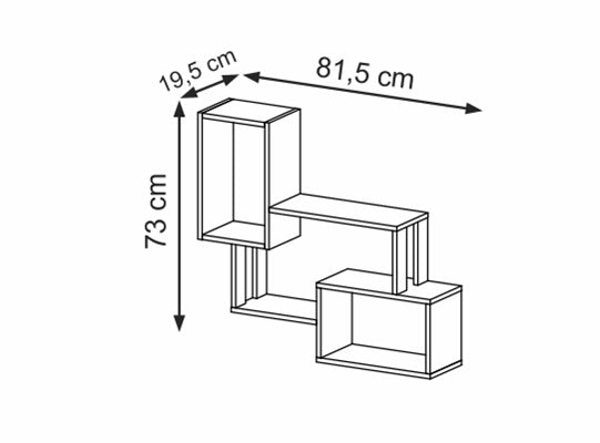 Repisa Cox 81X73X19 Natural, Negro