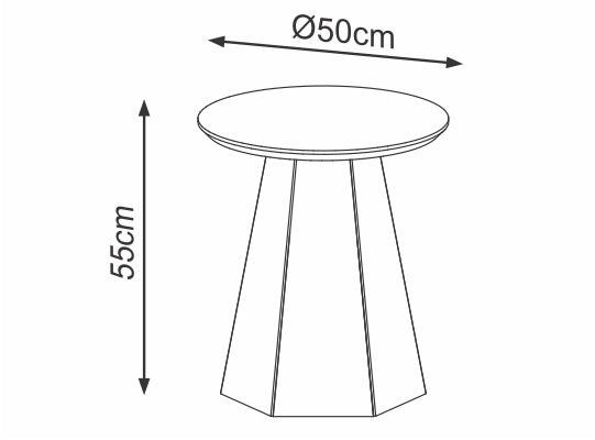 Mesa Auxiliar Madeira 50X55 Cm Off White, Natural