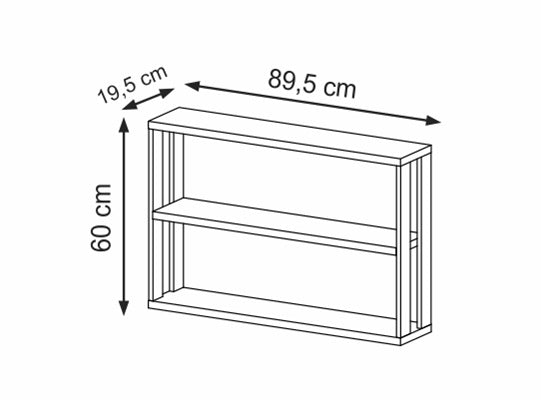 Repisa Cox 89X60X19 Natural, Off White
