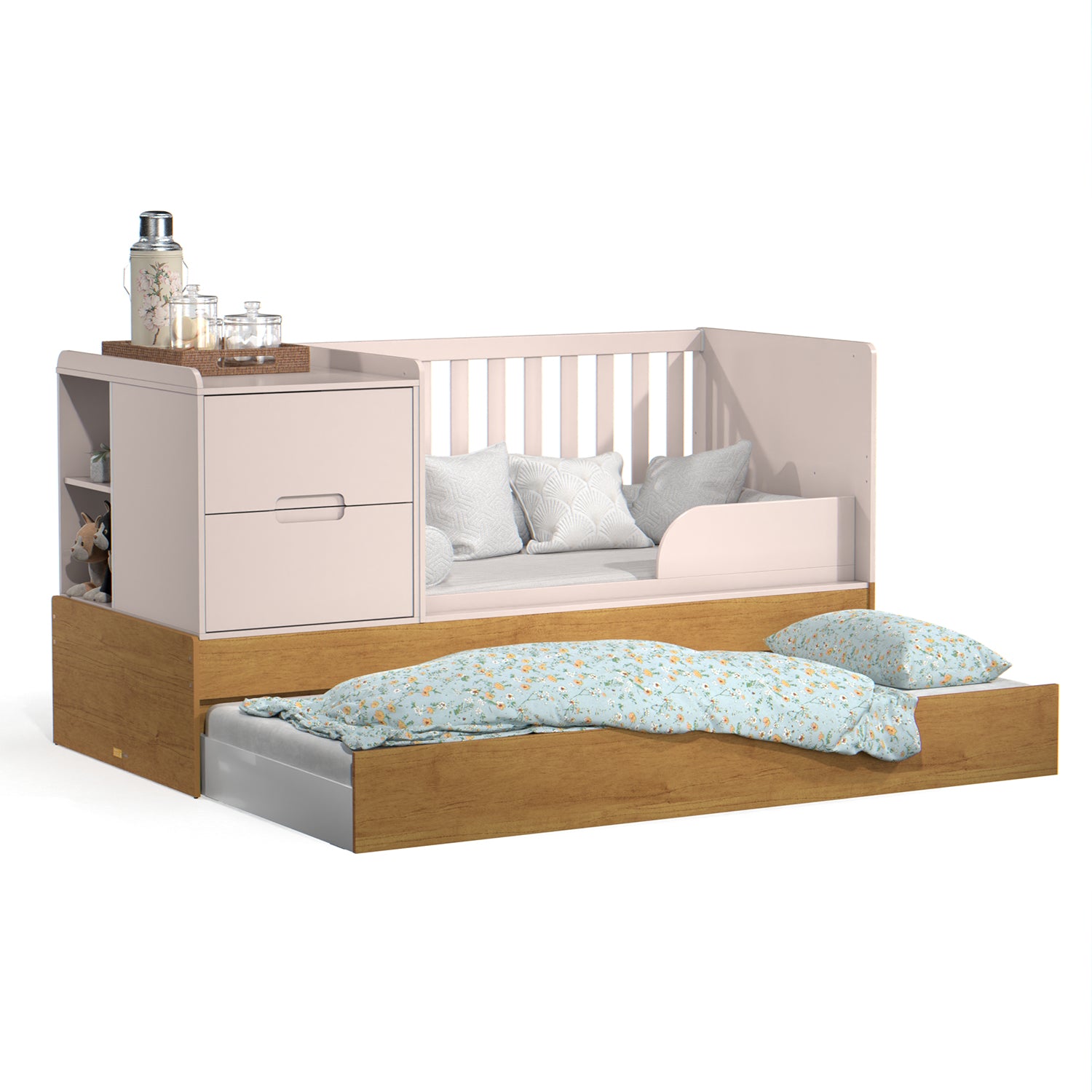 Cama Cuna Para Bebé Moys Rosa, Miel