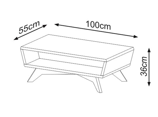 Mesa De Centro Ari 100X36X55 Off White, Natural