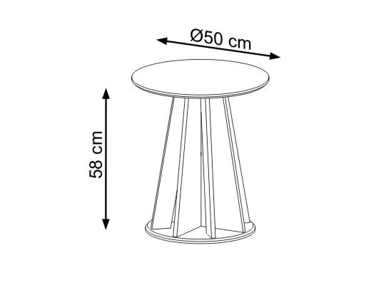 Mesa Auxiliar Iris 50X58 Natural