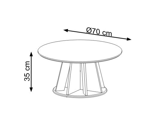 Mesa De Centro Iris 70X35 Natural, Off White