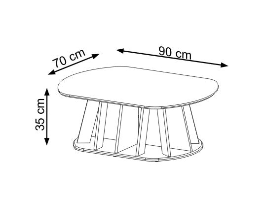 Mesa Centro Iris 90X35X70 Natural