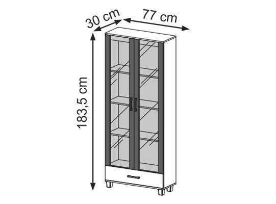 Vitrina Ivo 77X183X30 Natural