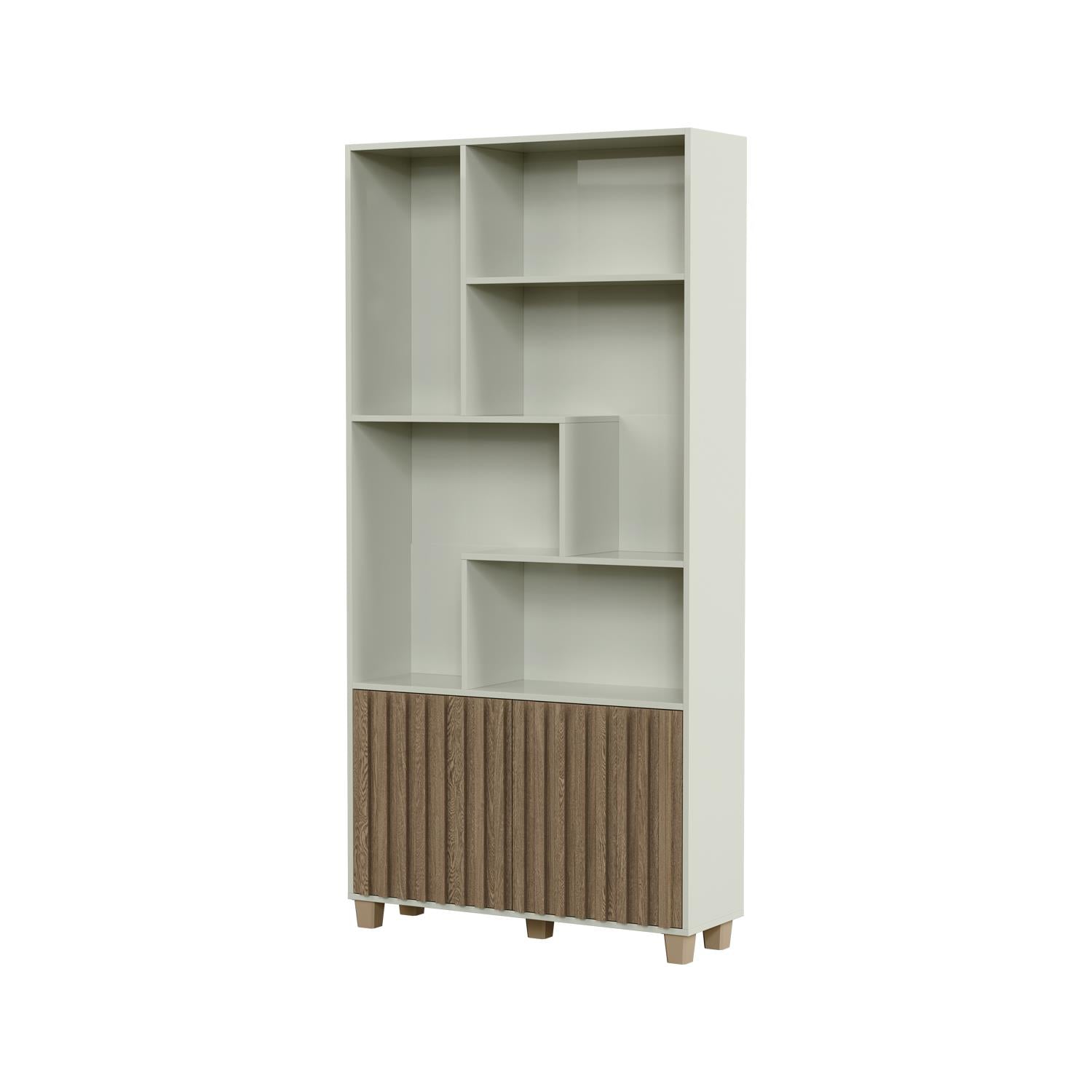 Biblioteca Trevi 94X192X30 Off White, Natural