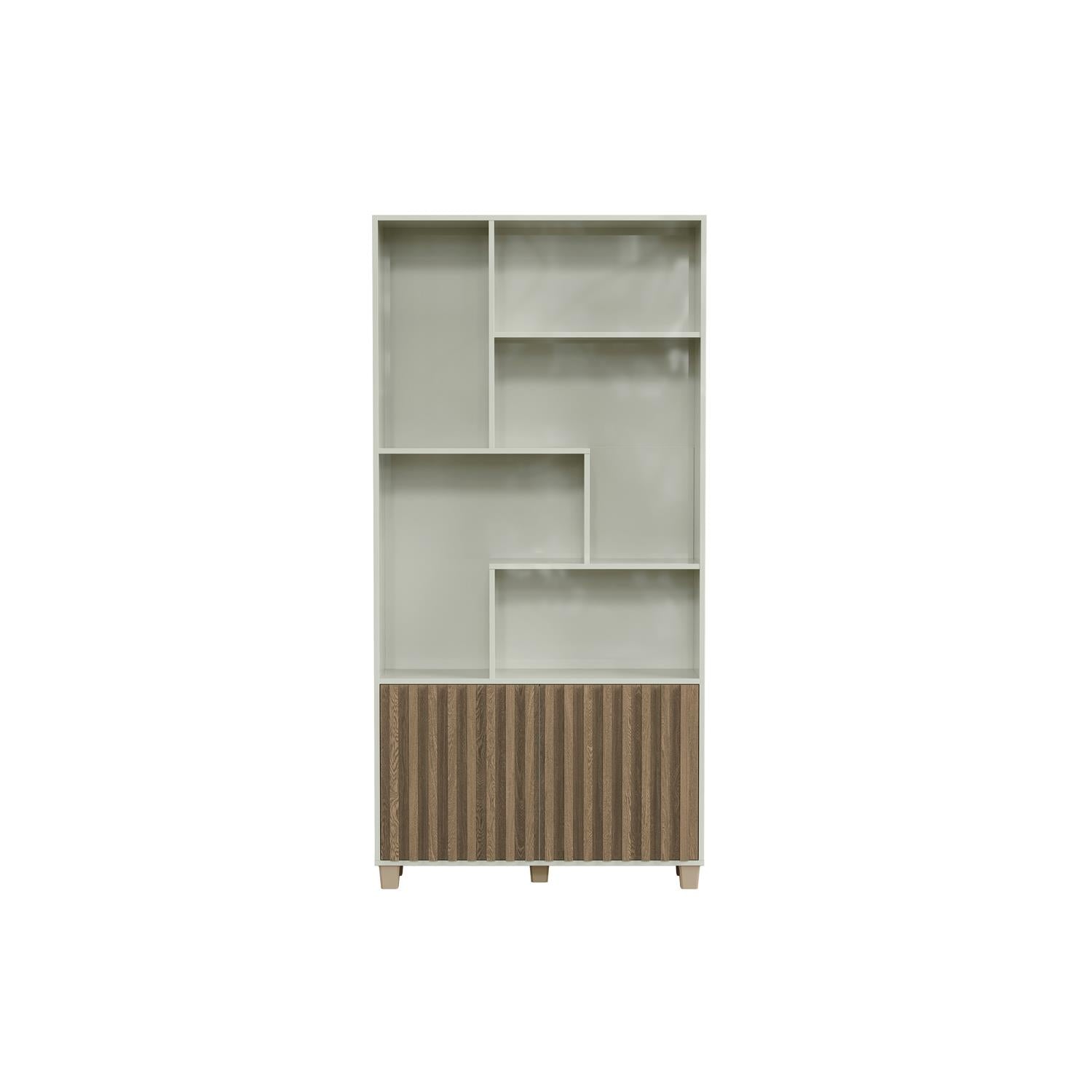 Biblioteca Trevi 94X192X30 Off White, Natural