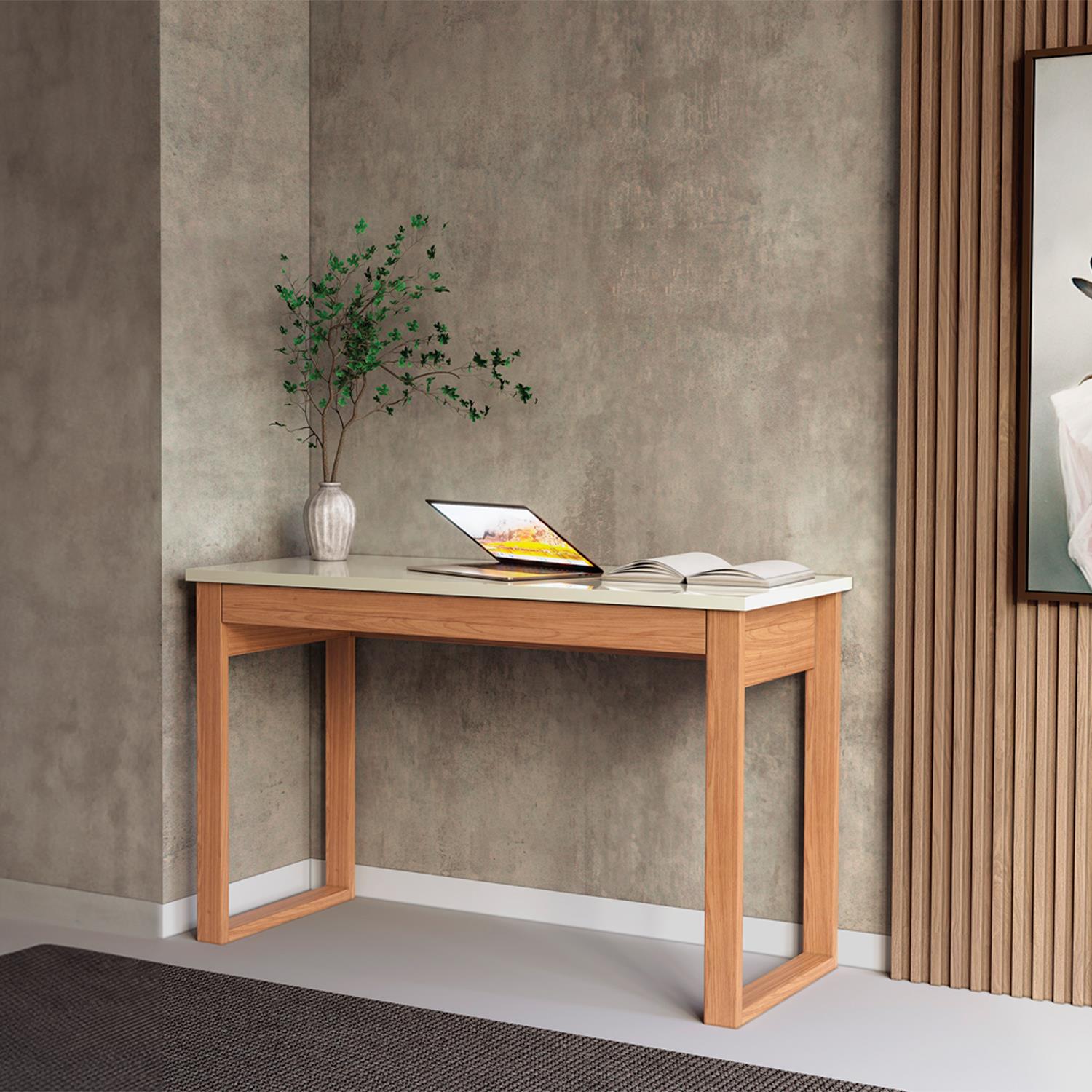 Escritorio Cox 118X75 Off White, Natural