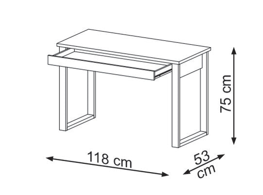 Escritorio Cox 118X75 Off White, Natural