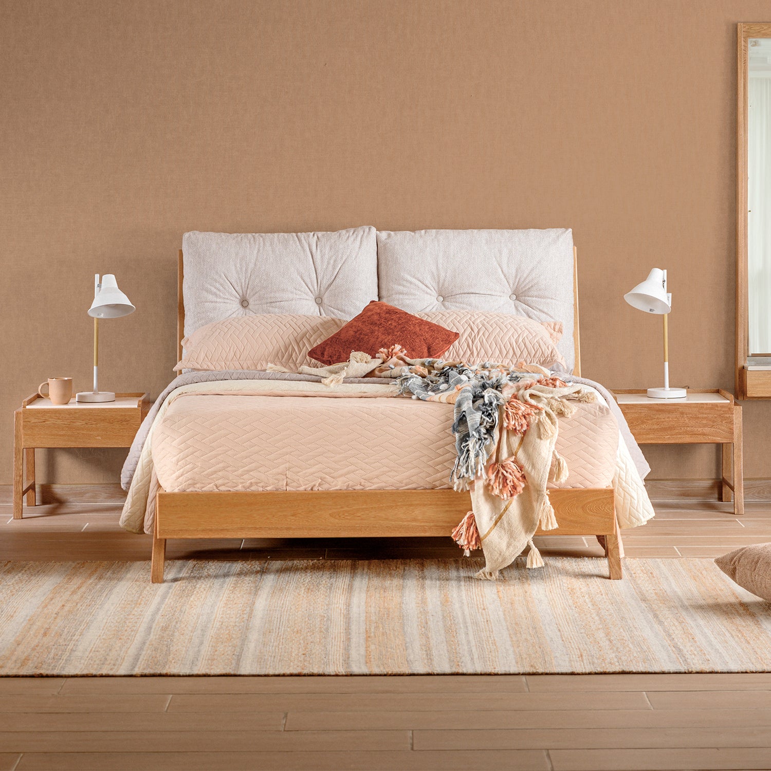 Cama Doble Alky Crudo, Natural