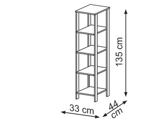 Biblioteca Cox 33X135X44 Off White, Natural