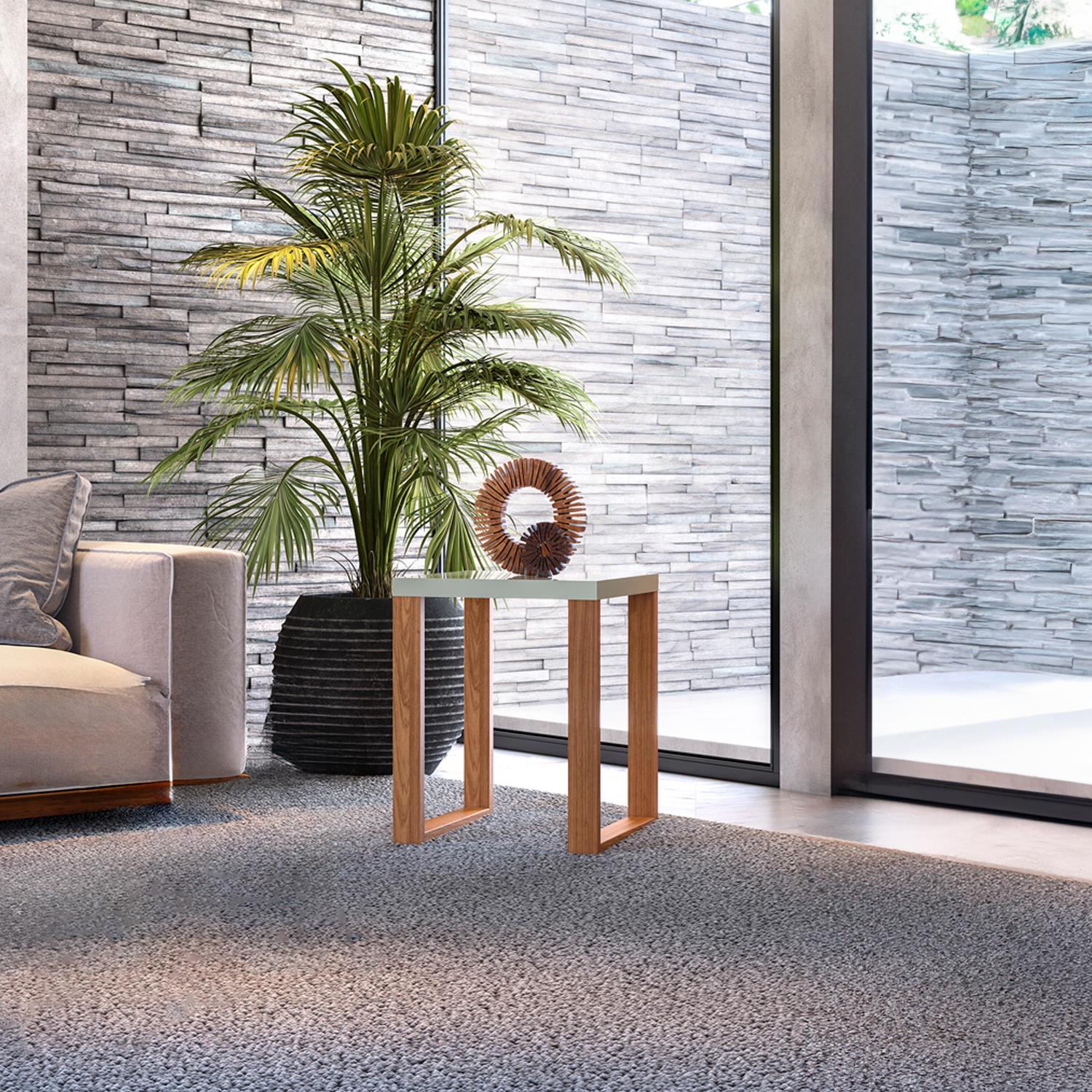 Mesa Auxiliar Cox 44X55X44 Natural, Off White