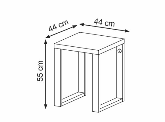Mesa Auxiliar Cox 44X55X44 Natural, Off White