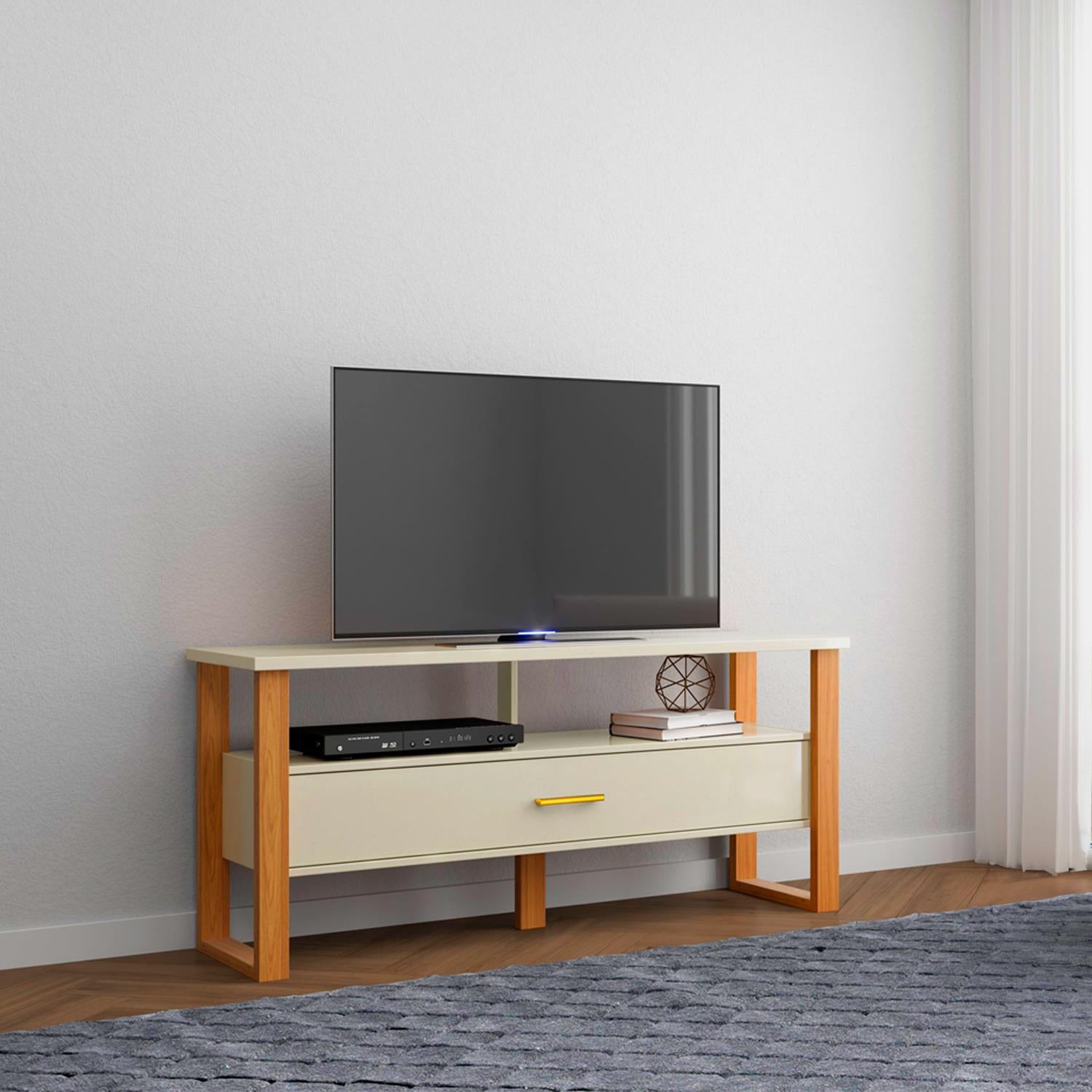 Mesa De Tv Cox 140X60 Off White, Natural