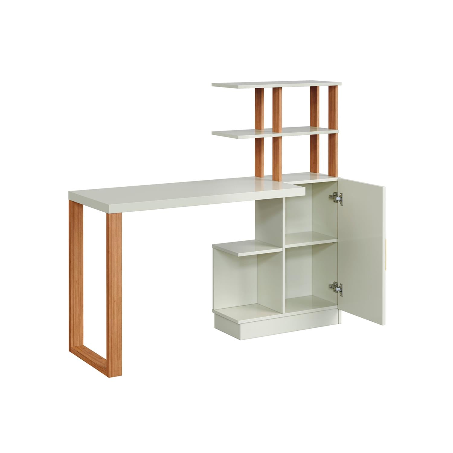 Escritorio Cox 135X120 Off White, Natural