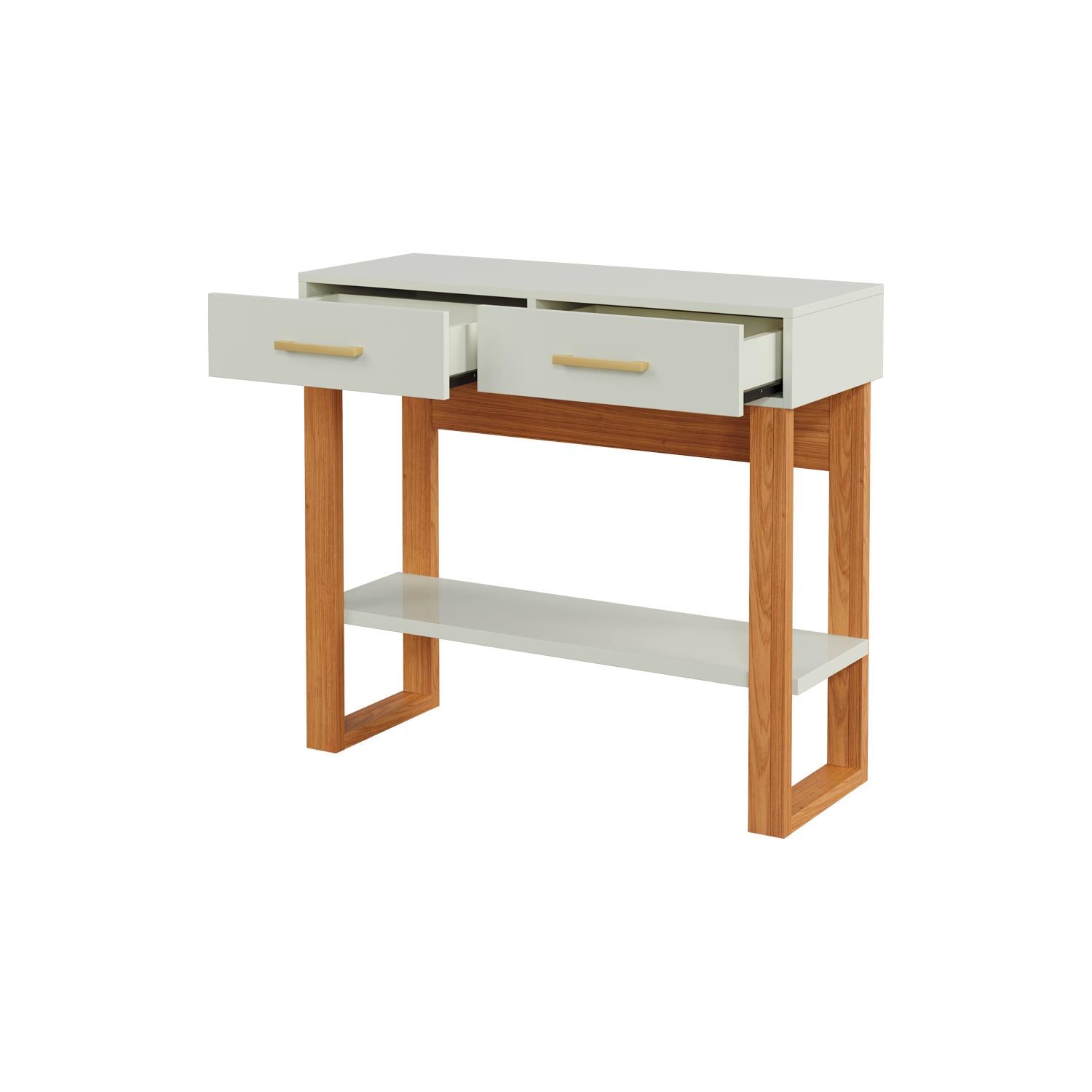 Consola Cox 89X80X36 Off White, Natural