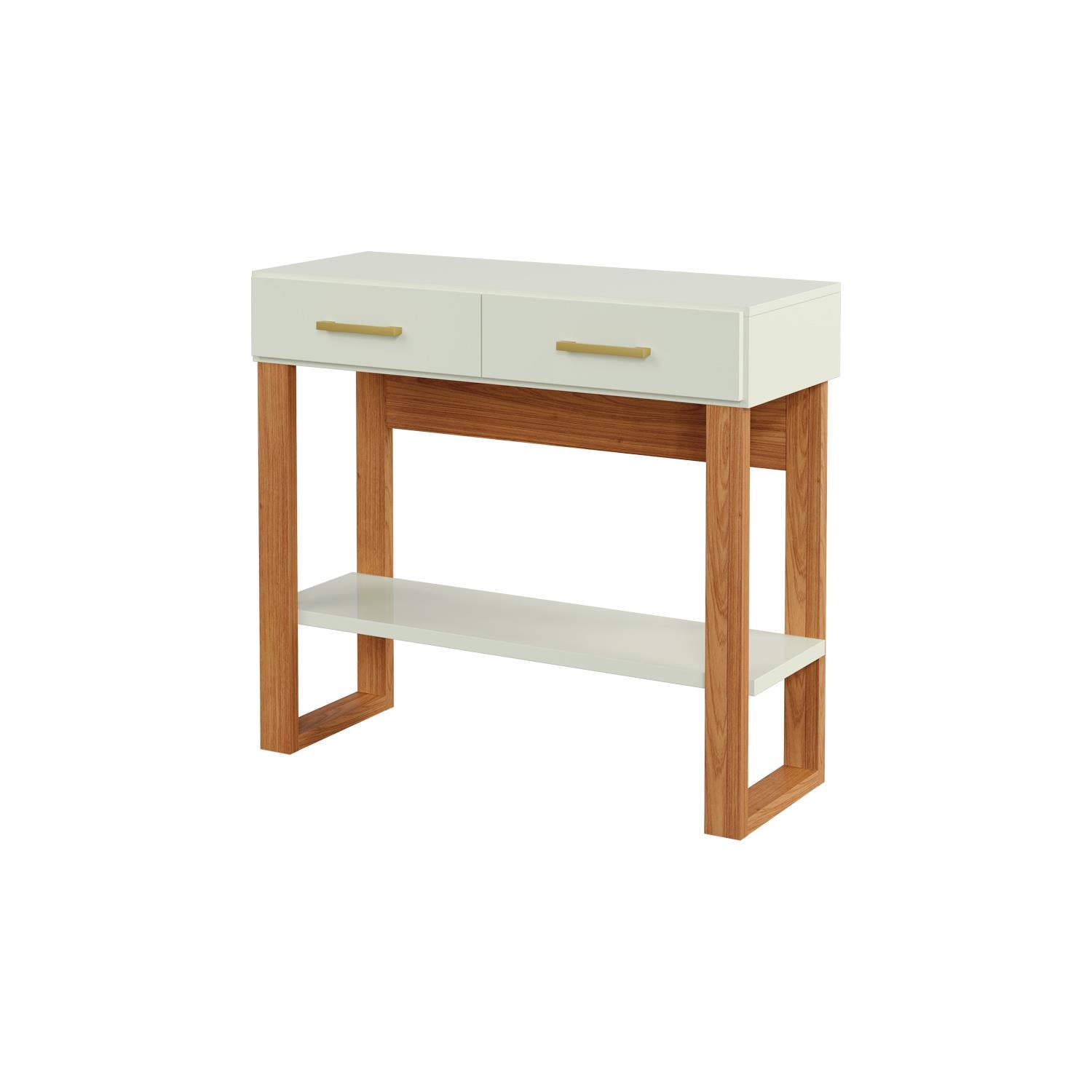 Consola Cox 89X80X36 Off White, Natural