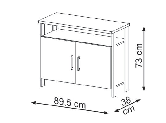 Bifé Cox 89X73X38 Off White, Natural